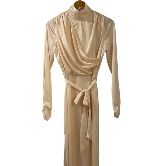 Alexia Admor Mockneck MIDI Dress Champagne NWT Size 4 Women’s - Picture 3 of 14